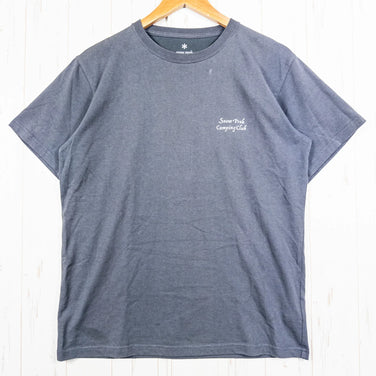 Snowpeak Men's Back Printed Logo T-shirt, Size M, Gray. Cotton, Short Sleeve Crew Neck T-shirt, Cotton. z00053