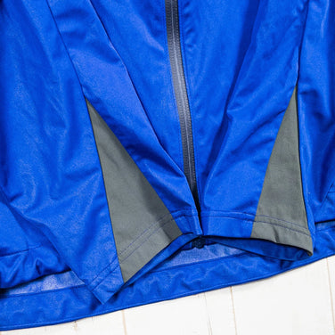 男式 L 码蓝色 Finetrack Numorapp 连帽涤纶外套软壳夹克，带 GORE-TEX 防风功能 (z0005)