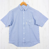 【Women's M ブルー系】 Ridge Mountain Gear ( リッジマウンテンギア ) ベーシック ショートスリーブシャツ ストライプ Basic Short Sleeve Shirt Stripe Blue / White ポリエステル ウェア トッ