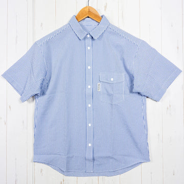 【Women's M ブルー系】 Ridge Mountain Gear ( リッジマウンテンギア ) ベーシック ショートスリーブシャツ ストライプ Basic Short Sleeve Shirt Stripe Blue / White ポリエステル ウェア トッ