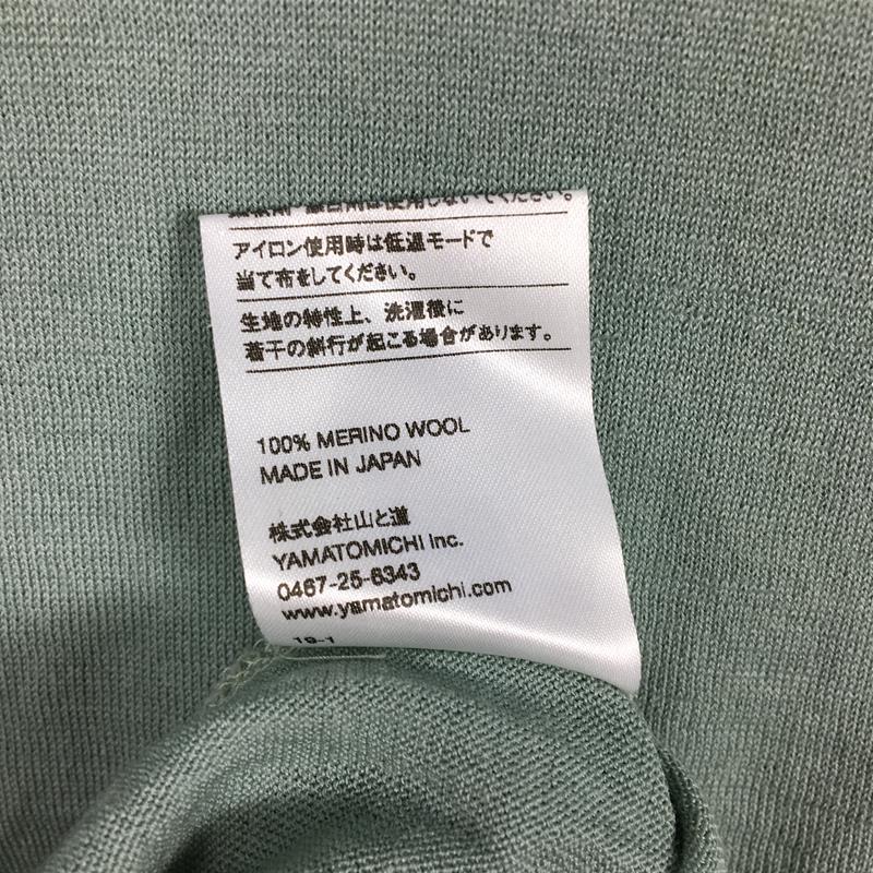 [Unisex L Green] Yamatomichi (Mountain and Road) 100% Merino Light Crew-Neck T-Shirt 100% Merino Light Crew-Neck T-Shirt Merino Wool Unisex Wool Short Sleeve T-Shirt Crew Neck