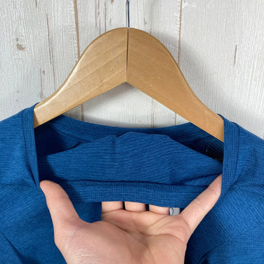 【Men's S Blue】 The North Face L/S GTD Melange Crew Polyester Wear Top Inner Shirt Long Sleeve T-Shirt Crew Neck Synthetic