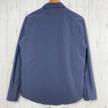 【Unisex 3 ネイビー系】 Axesquin Elements ( アクシーズクインエレメンツ ) ソフトシェル の ショート カラー シャツ Soft Shell Short Collar Shirt ナイロン ウェア トップス インナー シャツ ロングスリー - 0