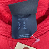 Jackwolfskin Essential Crewneck, Kid's Size 8, Tulip Red, Organic Cotton Fleece Jacket, Size z00054626