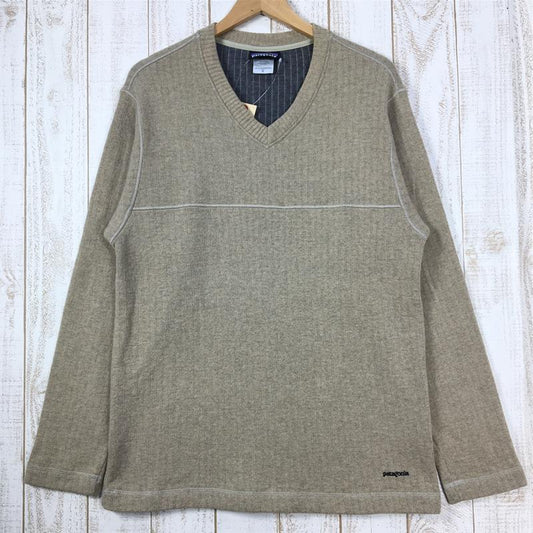 【Men's M ベージュ系】 Patagonia ( パタゴニア ) チャンネル ウール Vネック セーター Channel Wool V-Neck Sweater 生産終了モデル 入手困難 51306 International Men's 176 Retro