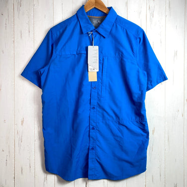 【Men's S ブルー系】 Mountain Hardwear ( マウンテンハードウェア ) キャニオン ショートスリーブ シャツ Canyon Short Sleeve Shirt ナイロン ウェア トップス インナー シャツ ショートスリーブシャツ 化繊