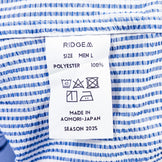 【Men's L ブルー系】 Ridge Mountain Gear ( リッジマウンテンギア ) ベーシック ロングスリーブ シャツ ストライプ Basic Long Sleeve Shirt Stripe Blue x White ポリエステル ウェア トップ - 【公式】2ndGEAR（セカンドギア）Webショップ【登山用品・アウトドア用品専門 買取販売店】