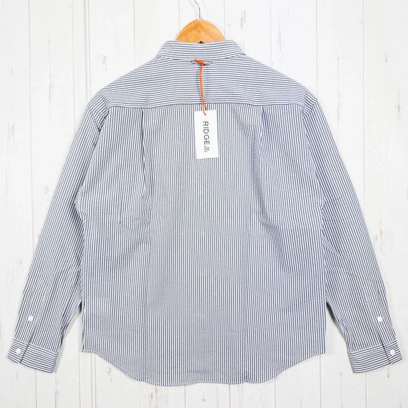 【Women's S グレー系】 Ridge Mountain Gear ( リッジマウンテンギア ) ベーシック ロングスリーブシャツ ストライプ Basic Long Sleeve Shirt Stripe Grey / White ポリエステル ウェア トップス