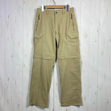 Montbell Convertible Cargo Pants, Men's S-Long Beige, Light Tan Nylon, z00054063