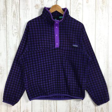 【Men's M パープル系】 Patagonia ( パタゴニア ) プリンテッド ライトウェイト シンチラ スナップt スペシャル Printed Light Weight Synchilla Snap-T Sp ハウンドトゥース：エッグプラント×ブラック フリ - 【公式】2ndGEAR（セカンドギア）Webショップ【登山用品・アウトドア用品専門 買取販売店】