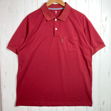 Montbell 男士 WIC Polo 衫，XL 码，红色。这款短袖涤纶 Polo 衫既可作上衣，也可作内搭。产品代码：z00056748。