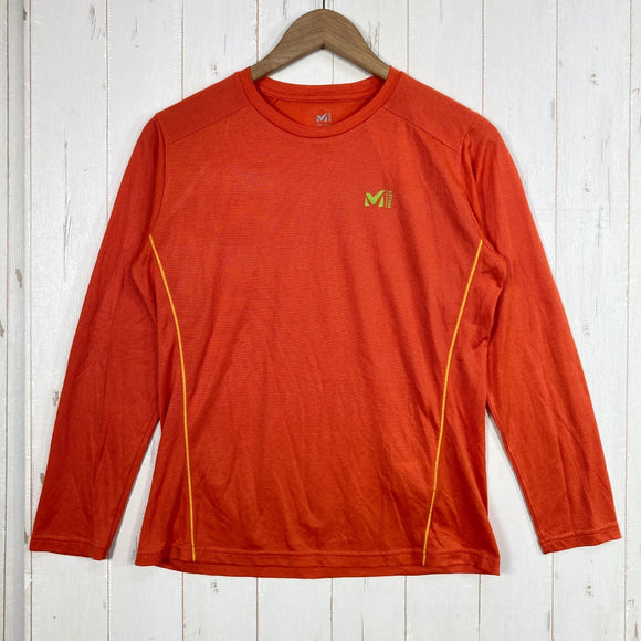 【Women's L オレンジ系】 Millet ( ミレー ) クータイ ウール クルー ロングスリーブ KUTAI WOOL CREW LONG SLEEVE ポリエステル ウェア トップス インナー シャツ ロングスリーブTシャツ クルーネック ウール z0005