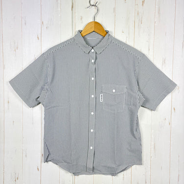 【Women's M グレー系】 Ridge Mountain Gear ( リッジマウンテンギア ) ベーシック ショートスリーブ シャツ ストライプ Basic Short Sleeve Shirt Stripe  Grey × White z00055800 G