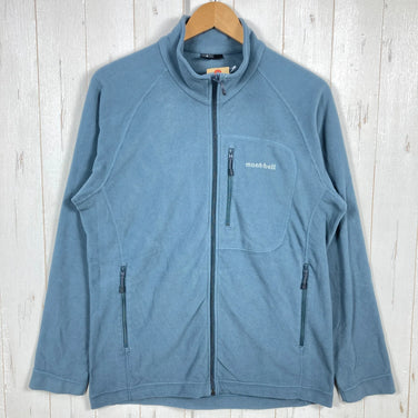Montbell Shamis 男款夹克，L码，蓝色。这款涤纶抓绒夹克是完美的外套单品。产品编号：z00053868。