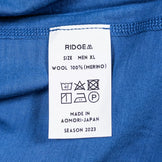 【Men's XL ブルー系】 Ridge Mountain Gear ( リッジマウンテンギア ) メリノ ベーシック ティー Merino Basic Tee Azure Blue メリノウール ウェア トップス インナー シャツ ロングスリーブTシャツ クルー - 【公式】2ndGEAR（セカンドギア）Webショップ【登山用品・アウトドア用品専門 買取販売店】
