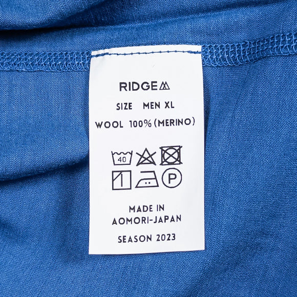 【Men's XL ブルー系】 Ridge Mountain Gear ( リッジマウンテンギア ) メリノ ベーシック ティー Merino Basic Tee Azure Blue メリノウール ウェア トップス インナー シャツ ロングスリーブTシャツ クルー - 【公式】2ndGEAR（セカンドギア）Webショップ【登山用品・アウトドア用品専門 買取販売店】