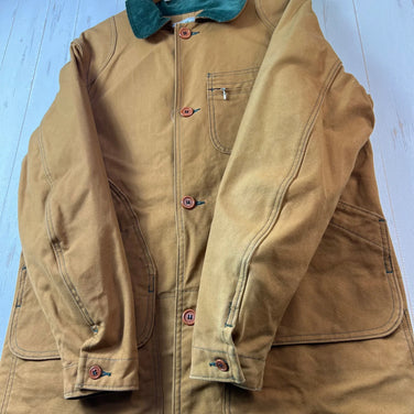 男式中棕色 1980 年代 LLBean 原创野战大衣，复古，很难找到，旧标签，狩猎夹克，棉，上衣，外套，夹克，棉，z00053934