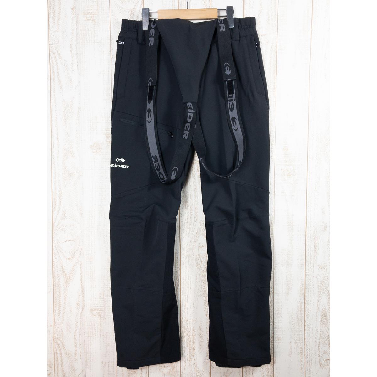 [Men's M Black] Eider Softshell Bib Pants with Fleece Lining EIV2801 International Men's Black Softshell Long Pants Bottoms Wear