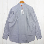 【Men's M グレー系】 Ridge Mountain Gear ( リッジマウンテンギア ) ベーシック ロングスリーブ シャツ ストライプ Basic Long Sleeve Shirt Stripe Grey x White ポリエステル ウェア トップ - 【公式】2ndGEAR（セカンドギア）Webショップ【登山用品・アウトドア用品専門 買取販売店】