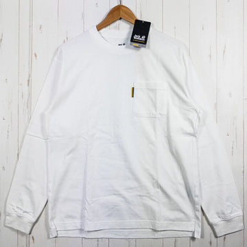 【Unisex M ホワイト系】 Jackwolfskin ( ジャックウルフスキン ) ジェーピー ポケット ロングスリーブ ティー JP POCKET LS T White Rush オーガニックコットン ウェア トップス インナー シャツ ロングスリーブTシャツ - 【公式】2ndGEAR（セカンドギア）Webショップ【登山用品・アウトドア用品専門 買取販売店】