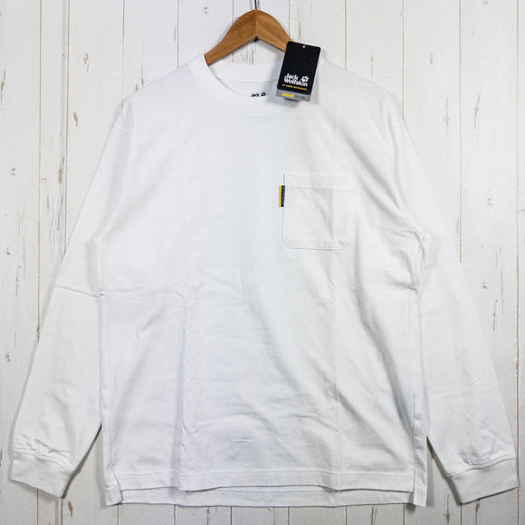 【Unisex M ホワイト系】 Jackwolfskin ( ジャックウルフスキン ) ジェーピー ポケット ロングスリーブ ティー JP POCKET LS T White Rush オーガニックコットン ウェア トップス インナー シャツ ロングスリーブTシャツ - 【公式】2ndGEAR（セカンドギア）Webショップ【登山用品・アウトドア用品専門 買取販売店】