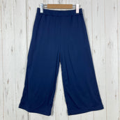 【Women's S Navy】 Descente Wide Pants Polyester Apparel Bottoms Long Pants Soft Shell z00059035 Soft Shell Long Pants Bottoms Apparel