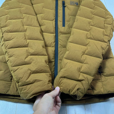 Men's Medium Brown Mountain Hardwear Stretchdown Hoody, Down Jacket, Outerwear, Down Insulation, z00053569