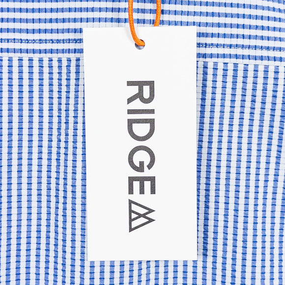 【Men's L ブルー系】 Ridge Mountain Gear ( リッジマウンテンギア ) ベーシック ロングスリーブ シャツ ストライプ Basic Long Sleeve Shirt Stripe Blue x White ポリエステル ウェア トップ - 【公式】2ndGEAR（セカンドギア）Webショップ【登山用品・アウトドア用品専門 買取販売店】
