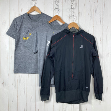【Men's S ブラック系】 Salomon ( サロモン ) ・8gatake Mountain・Hike Mountain With Beer レインシェル ショートスリーブティー 計3点セット バルク販売 卸売り ウェア トップス アウター ジャケット レイ