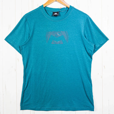 Mountain Equipment Men's Groundup Logo+ Tee, Size M, Green. Polyester, Short Sleeve Crew Neck T-Shirt.