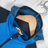 Montura Men's Stretch Color Hoody Jacket, Size Small, Blue. Polyester fleece outerwear jacket with Polartec Power Grid (z000).