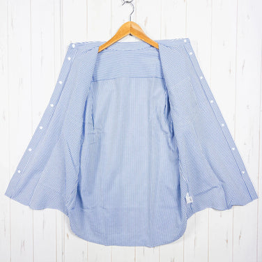 男式小号 Blue Ridge Mountain Gear 基本款长袖衬衫，条纹，蓝色/白色，涤纶，上衣