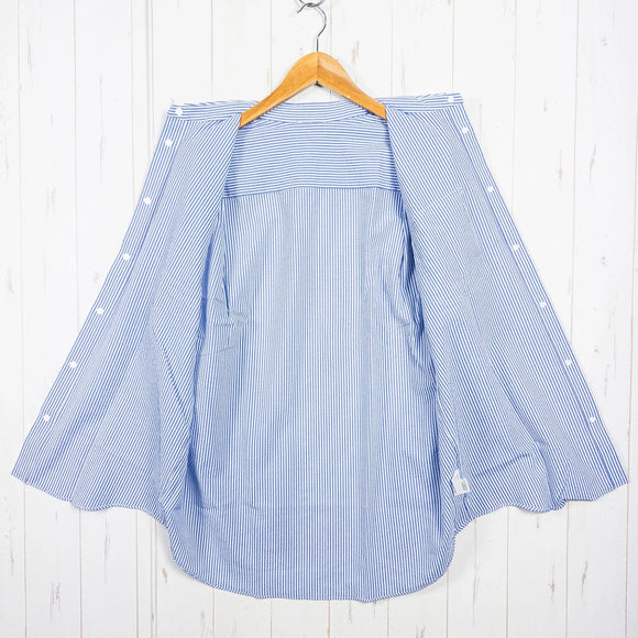 【Men's S ブルー系】 Ridge Mountain Gear ( リッジマウンテンギア ) ベーシック ロングスリーブシャツ ストライプ Basic Long Sleeve Shirt Stripe Blue / White ポリエステル ウェア トップス