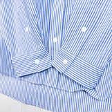 男式小号 Blue Ridge Mountain Gear 基本款长袖衬衫，条纹，蓝色/白色，涤纶，上衣