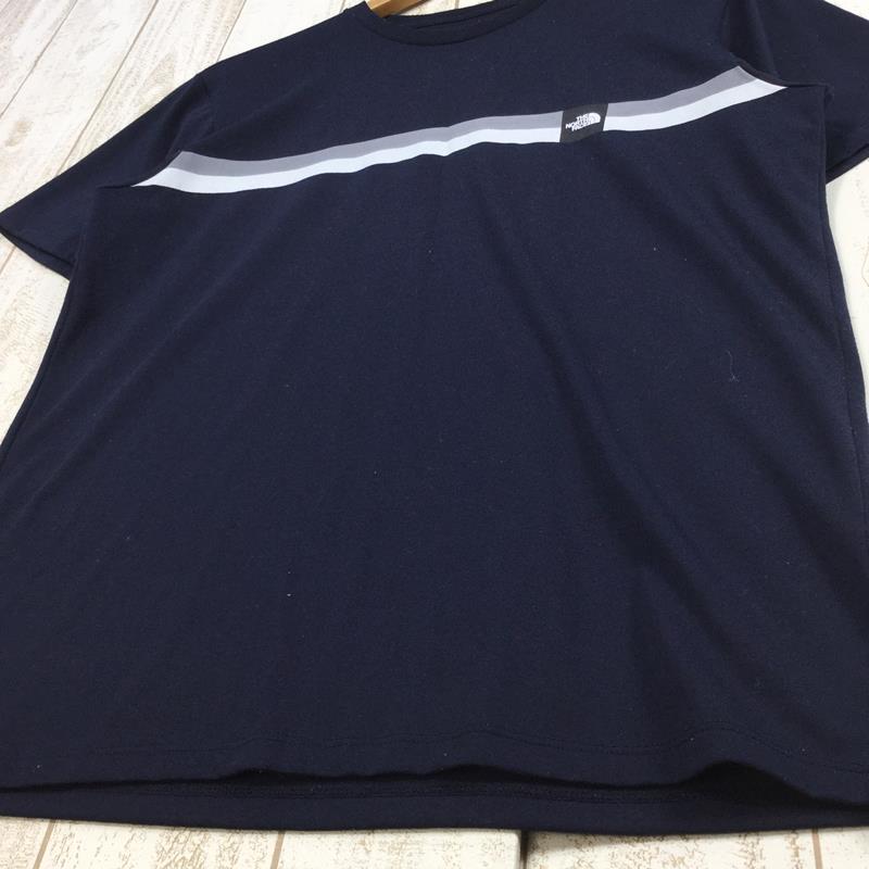 【Men's M ネイビー系】 The North Face ( ザ・ノースフェイス ) ショートスリーブ ボックスロゴ ライン ティー S/S Box Logo Line Tee Tシャツ NT32086 Asian Men's UN Urban Navy 化繊