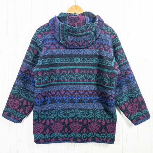 【Unisex S ネイビー系】 1980s Woolrich ( ウールリッチ ) ネイティブ ウール フーデッド ジャケット ビンテージ オリジナル 入手困難 ウール ウェア トップス アウター ジャケット ウール z00052829  ウール アウター ジャケッ
