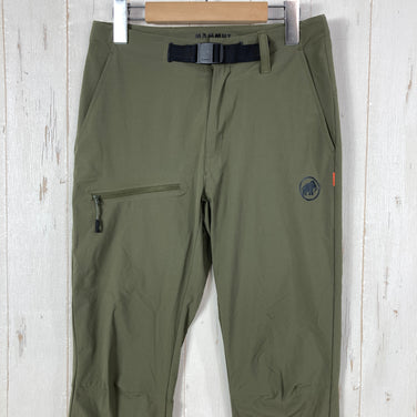 【Women's XS グリーン系】 Mammut ( マムート ) アジリティ スリム パンツ アジアンフィット ウィメンズ AEGILITY Slim Pants AF Women ストレッチ DWR 一体型ベルト ナイロン ウェア ボトムス ロングパンツ ソフトシェ