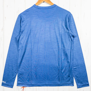 【Men's XL ブルー系】 Ridge Mountain Gear ( リッジマウンテンギア ) メリノ ベーシック ティー Merino Basic Tee Azure Blue メリノウール ウェア トップス インナー シャツ ロングスリーブTシャツ クルー - 【公式】2ndGEAR（セカンドギア）Webショップ【登山用品・アウトドア用品専門 買取販売店】
