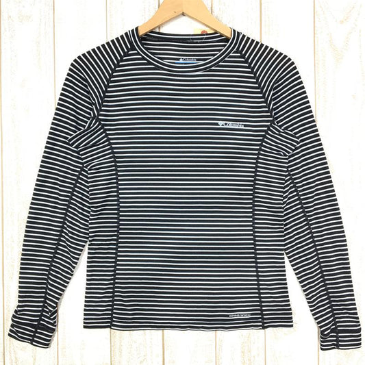 【Women's L ブラック系】 Columbia ( コロンビア ) オムニウィック ボーダー ロングスリーブ Tシャツ クルーネック 速乾 PL2629 Women's  化繊 ロングスリーブTシャツ クルーネック インナー シャツ トップス ウェア