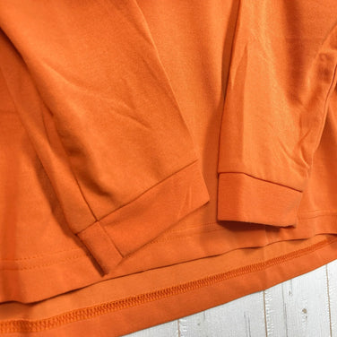 Men's Large Orange Montbell WIC Long Sleeve T-Shirt, Polyester, Crew Neck, Synthetic, Top, Undershirt, z00053643