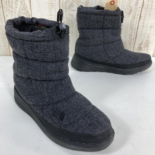 【女式 25.0 厘米灰色】The North Face Nuptse Bootie 防水 Viiiiw Nuptse Bootie Wp Viii 冬季靴子保暖 Thermolite 隔热 NFW52272 女式雪地靴