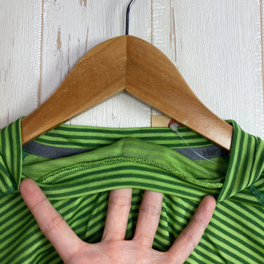 【Men's S グリーン系】 Marmot ( マーモット ) クライム ウール ボーダー ロングスリーブ クルー Climb Wool Border L/S Crew ポリエステル ウェア トップス インナー シャツ ロングスリーブTシャツ クルーネック 化繊