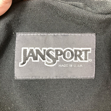 【Unisex OneSize ブラック系】 1991 Jansport ( ジャンスポーツ ) スエードレザー×コーデュラナイロン ビンテージ フラップ デイパック 生産終了モデル 入手困難 アメリカ製 バッグ ストレージ バックパック デイパック 容量【～29L】 z0005