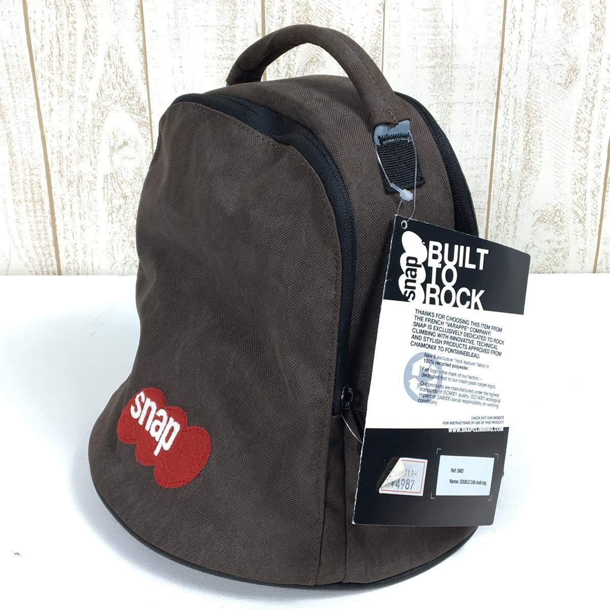 [One Size Brown] Snap Double Cab Chalk Bag Bouldering Floor Standing Discontinued Model Hard to Find Dead Stock SMD/816011 Rock Climbing Gear