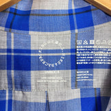 Yamatomichi（山道）美利奴羊毛衬衫，男女通用，小号，蓝色，蓝灰色格纹。已停产，很难找到。美利奴羊毛上衣，内衣，长袖衬衫，羊毛材质。产品代码：z000570。