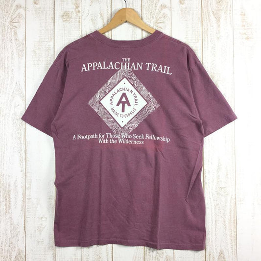 [Men's M Purple] Appalachian Trail At International Men's Synthetic Short Sleeve T-Shirt Crew Neck Inner Shirt Tops Wear