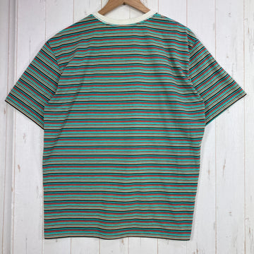 【Men's L グリーン系】 Bring ( ブリング ) ドライコットニー マルチボーダー ティーシャツ DRYCOTTONY MULTI BORDER T-SHIRT ポリエステル ウェア トップス インナー シャツ ショートスリーブTシャツ クルーネック 化 - 0