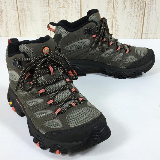 【女式 22.5cm 绿色】Merrell Moab 3 Synthetic Mid Gore-Tex Moab Iii Synthetic Mid Gore-Tex 徒步鞋 J500182 女式橄榄色徒步靴