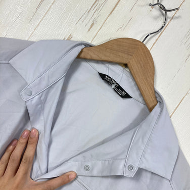 【Men's S グレー系】 Arcteryx ( アークテリクス ) スカイライン ショートスリーブ シャツ Skyline SS Shirt リサイクルポリエステル100% スナップフロント ポリエステル ウェア トップス インナー シャツ ショートスリーブシ