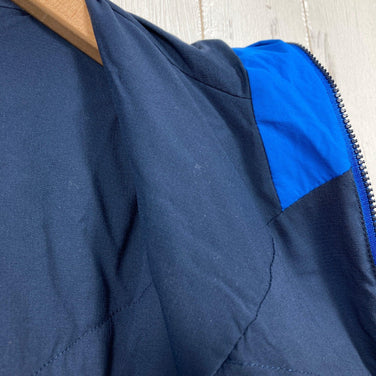 男士小号蓝色 Mammut Rime Light Insulation Flex 连帽保暖夹克。合成羽绒服。